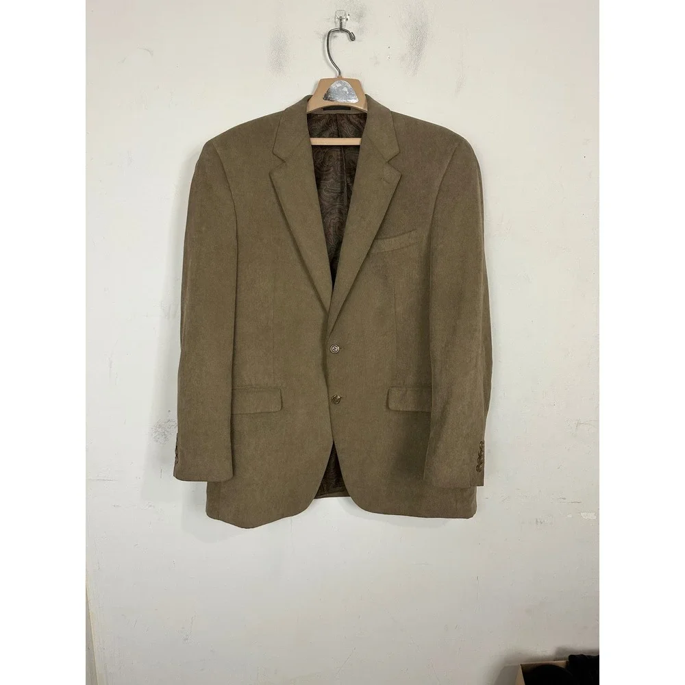 Lauren Ralph Lauren Mens 42L Tan Corduroy Sport Coat Blazer Paisley Lining 42 L